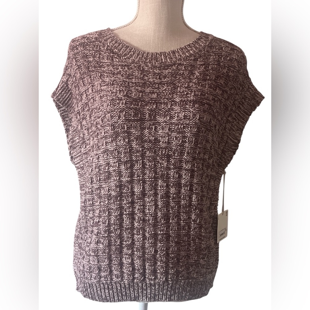 a.n.a Women's Textured Knit Sweater - Brown: Sz/L -NWT